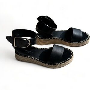 Zara leather espadrilles with adjustable ankle strap